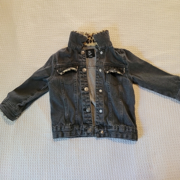 Kids Denim Jacket with Faux Fur Collar - Picture 1 of 5